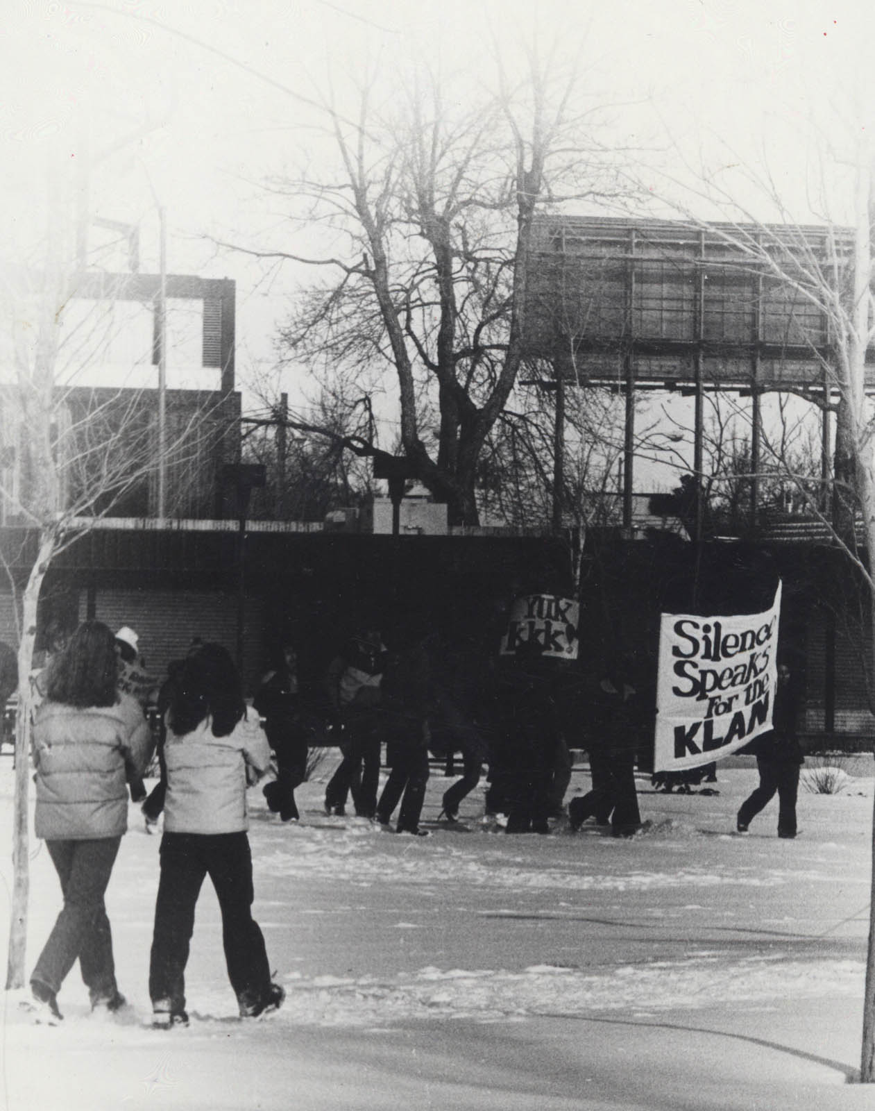CC students protest the KKK, 1979.